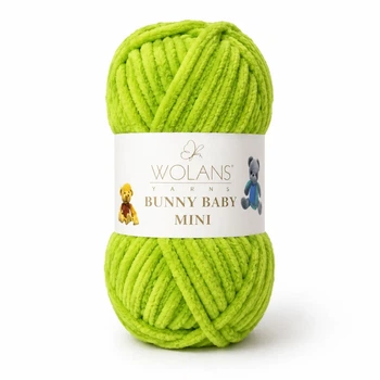 Пряжа Wolans Bunny Baby Mini плюшева оливкова 20 г 24 м (W220-69/20)