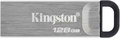 Накопичувач Kingston DataTraveler Kyson 128GB 200MB/s Metal USB 3.2 Gen 1 (DTKN/128GB) Silver/Black