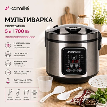Мультиварка Kamille 5 л. 13 програм 700 Вт KM-6831