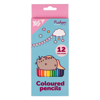 Олівці кольорові Yes 12 кольорів Pusheen бірюзовий, 290721