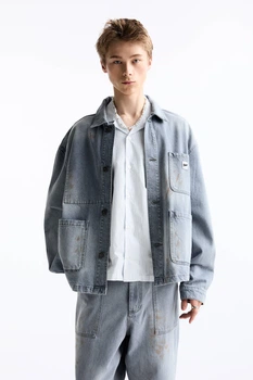 Джинсова куртка Pull & Bear синій EGSDR301 XL