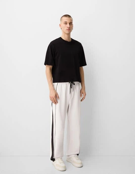 Штани Bershka світло-сірий-чорний GXHJY885 XL