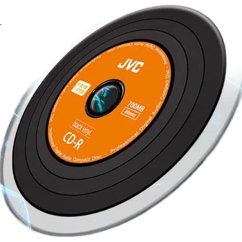 Виниловые музыкальные диски JVC CD-R 52x скорость 700 МБ, чистые диски/CD/перезаписываемые диски, 10 штук в упаковке.