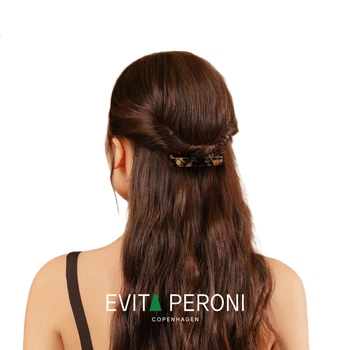 Вінтажний перевернутий гребінець для волосся Evita Peroni, заколка для волосся принцеси, проста шпилька, коротка 6 см - кольору черепахи