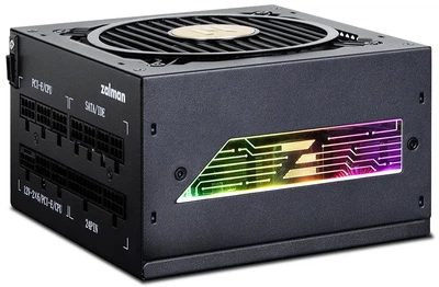 Блок питания Zalman Teramax 2 View (850W) 99%, 80+ Gold, 120мм, 1xMB 24pin(18+10), 2xCPU(4+4 pin), 3xMolex, 12xSATA, 4xPCIe 8pin(6+2), 1xPCIe GEN5 16pin, 1x +5V ARGB кабель, Полностью модуль