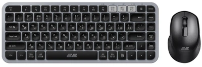Комплект клавиатура и мышь 2E MK430 WL/BT беспроводная мембранная серо-черная 84 клавиши