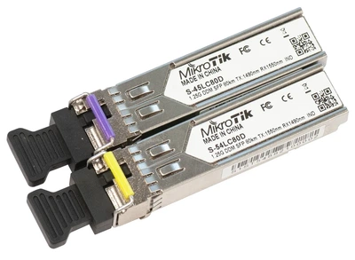 Комплект SFP-трансиверов MikroTik S-4554LC80D (S-45LC80D, S-54LC80D по 1 шт), SM, 80 км