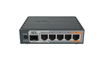 Маршрутизатор MikroTik hEX S 5-портовый гигабитный 113x89x28 мм без Wi-Fi, PoE out