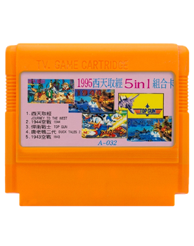 Збірник Ігор RMC Famicom Dendy 5 in 1 A-032 Journey to the West, 1944, Top Gun, Duck Tales II, 1943 90х TV Game Англійська Версія Тільки Картридж Б/У