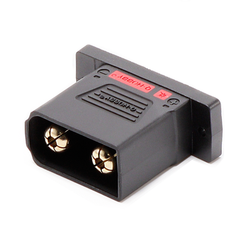 Разъём питания Q-Hobby QS10P-S-M силовой / искрозащищённый, на панель / 2 pin папа / чёрный