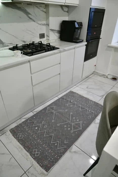 Килим двосторонній бавовняний 80x150 см Сіро-рожевий