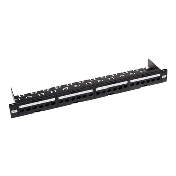 Патч-панель 24 порта, 19", 1U, Cat.6, UTP, Black Atcom (teh0033126)