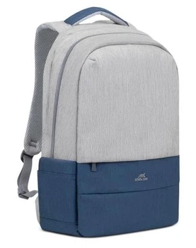 Рюкзак для ноутбука 17.3" Prater, Grey/Dark Blue, полиэстер RivaCase 000357024