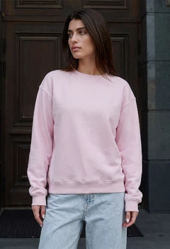Женский свитшот Стаф розовый оверсайз на флисе теплый спортивная кофта Staff zy pink oversize fleece L (405130)