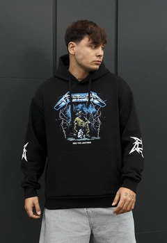 Мужская кофта стаф черная с принтом на флисе спортивная Staff metal fleece M (404474)