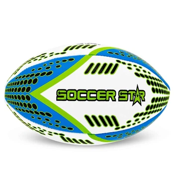 М'яч для регбі розмір No5 тренувальний Soccer Star 5341-5 для дорослих гравців White-Blue-Green