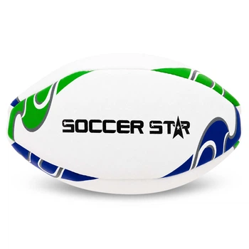 М'яч для регбі розмір No5 тренувальний Soccer Star 5357-5 для дорослих гравців White-Blue-Green
