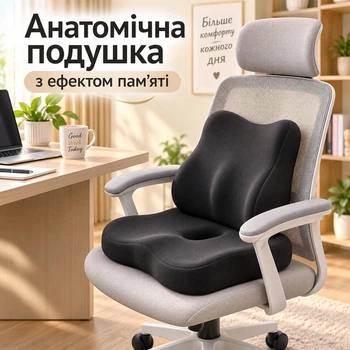 Подушка ортопедическая для сидения и спины, анатомическая форма, комфорт для длительного сидения