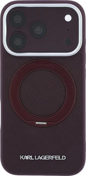 Чохол для смартфона Apple iPhone 18 Pro Max/17 Pro Max Karl Lagerfeld Ring Stand 360 Saffiano Classic Logo MagSafe Burgundy (KLHMP18X6PSARSKMR)