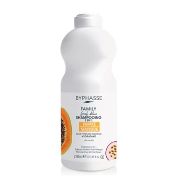 Шампунь Byphasse Family Fresh Delice 2-в-1 для всех типов волос с папайей маракуей и манго 750 мл