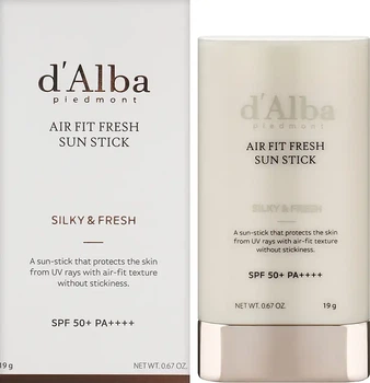 Минеральный солнцезащитный стик с высоким уровнем защиты D'Alba Air Fit Fresh Sun Stick SPF 50+ 19g