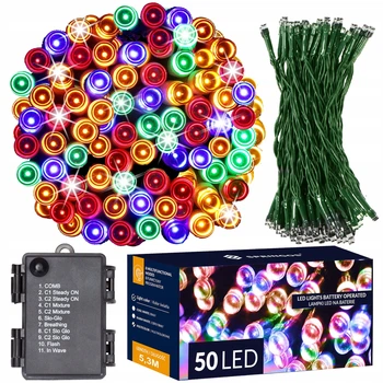 Гирлянда на батарейках Springos 5 м 50 LED 8 режимов CL4107 Mix