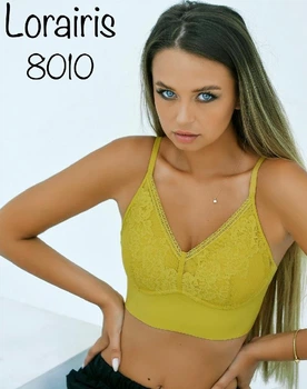 Бюстгальтер-топ с кружевом 8010 Lora Iris шафран M
