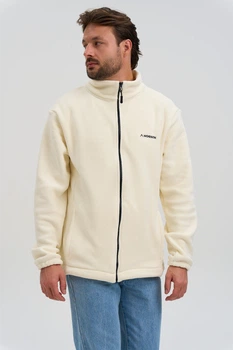 Кофта флисовая мужская Norwin Tech Fleece молочный, базовая, теплая, с высоким воротником XL