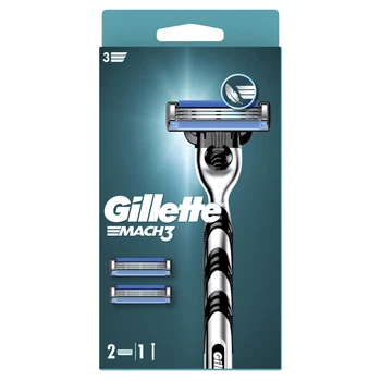 Станок для гоління чоловічий (бритва) Gillette Mach3 з 2 змінними картриджами