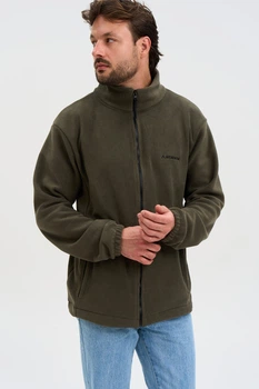 Кофта флісова чоловіча Norwin Tech Fleece оливкова, базова, тепла, з високим коміром 3XL