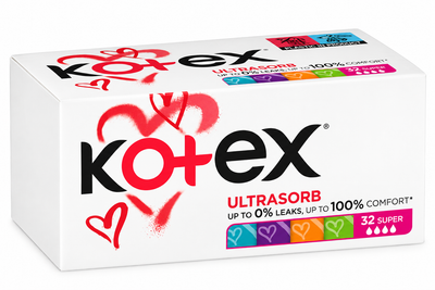 Тампони гігієнічні Kotex Super Ultrasorb, 32 ш