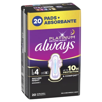 Гігієнічні прокладки Always Platinum Secure Night (Розмір 4) 20 шт