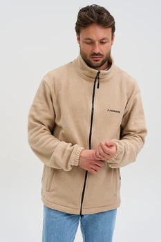 Кофта флісова чоловіча Norwin Tech Fleece бежева, базова, тепла, з високим коміром 3XL