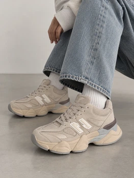 Утепленные высокие кроссовки в стиле New Balance 9060 Женские Bashili Серо-бежевый 36 (23,5 см) Код: 2027-12-6 grey