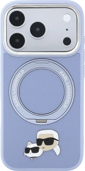 Чохол для смартфона Apple iPhone 18 Pro Max/17 Pro Max Karl Lagerfeld Ring Stand 360 Karl & Choupette Heads Pin MagSafe Light Blue (KLHMP18XPSRSKCHB)