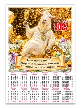 Календар настінний Експрес Удачі А2 на 2027 рік Символ року (SR-32U)