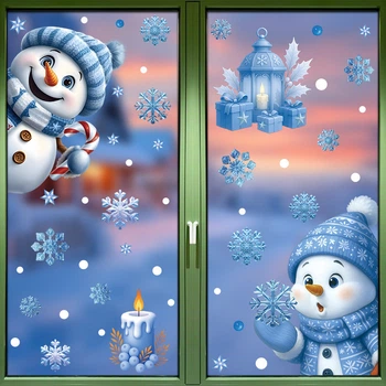 Новорічний декор для вікон та дзеркал Christmas Window Stickers (BQ 532+537)