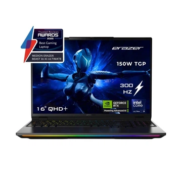 Ноутбук Medion ERAZER Beast 16 X1 - 16" QHD+ 300Hz / Intel Core Ultra 9 / RAM 32 ГБ / SSD 1 ТБ / NVIDIA GeForce RTX 5070 Ti / Windows 11