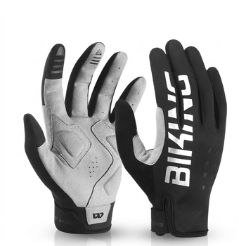 Перчатки велосипедные WestBiking осенне-зимние ветрозащитные длинные пальцы противоскользящие L