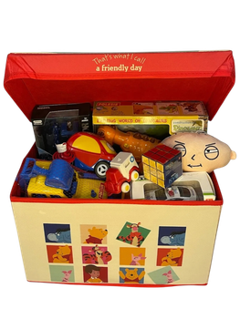 Складаний кошик-скринька для іграшок Вінні Пух (Winnie the Pooh) D-3521, 40х25х24 см, дитячий ящик-пуф із кришкою