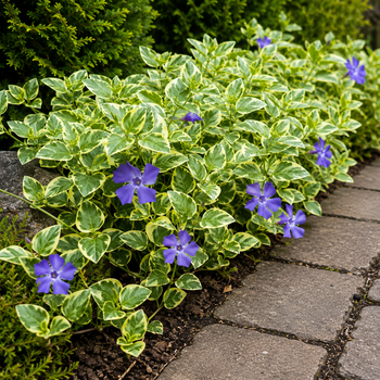 Барвінок великий Variegata (Vinca major Variegata) вічнозелений ґрунтопокривний багаторічник саджанець у контейнері 180 мл