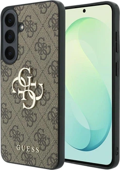 Etui plecki Guess Leather 4G Metal Logo do Samsung Galaxy S26 FE Brown (3666339686307)