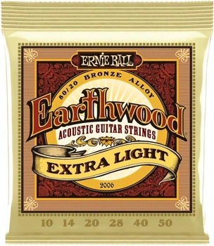 Струни для акустичної гітари Ernie Ball 2006 Earthwood 80/20 Bronze Extra Light 10/50