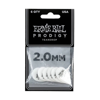 Медиаторы Ernie Ball 9336 White Teardrop Prodigy Picks 6-Pack 2.0 mm (6 шт.)