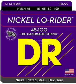 Струни для бас-гітари DR NMLH-45 Lo-Rider Nickel Wound Med/Light 45-100