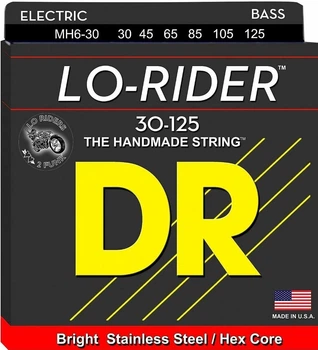 Струни для бас-гітари DR MH6-30 Lo-Rider Stainless Steel Medium 6-String 30/125