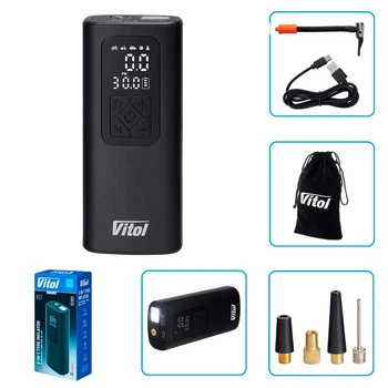 Компресор автомобильный Vitol K-37 20л/хв [4000mAh]