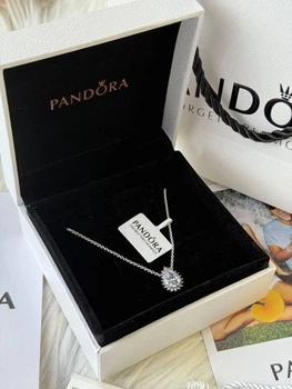 Серебряное колье Pandora «Сияющая капля» + подарочная упаковка