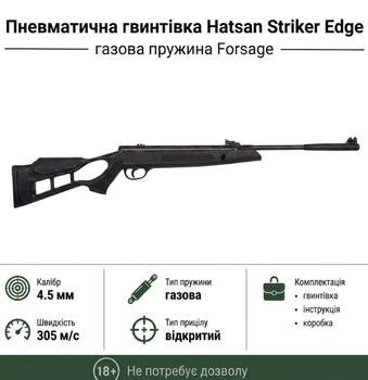 Пневматическая винтовка Hatsan Striker Edge с газовой пружиной Forsage