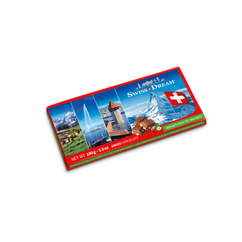 Сувенирная плитка SwissDream молочный шоколад с фундуком, 100 г
